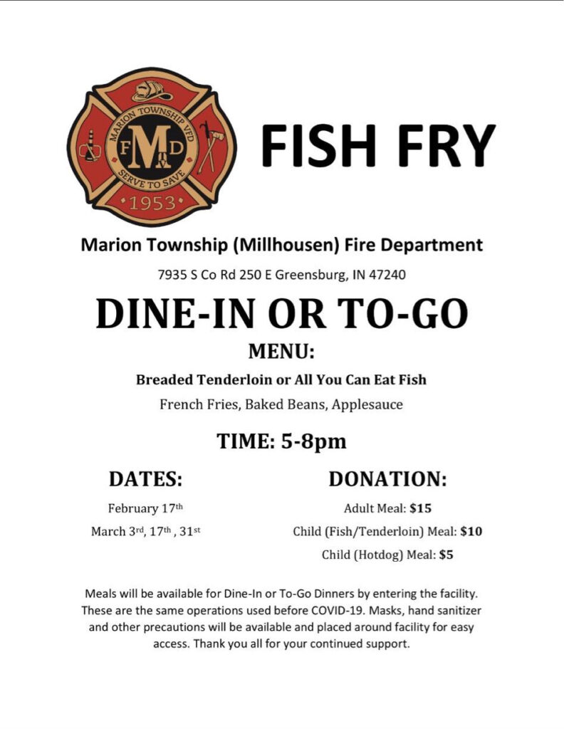 Fire Dept. Fish Fry Millhousen, Indiana